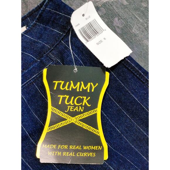 NYDJ Not Your Daughter's Tummy Tuck Jean Pinstripe Blue White Womens Size 6 NWT - Picture 5 of 9